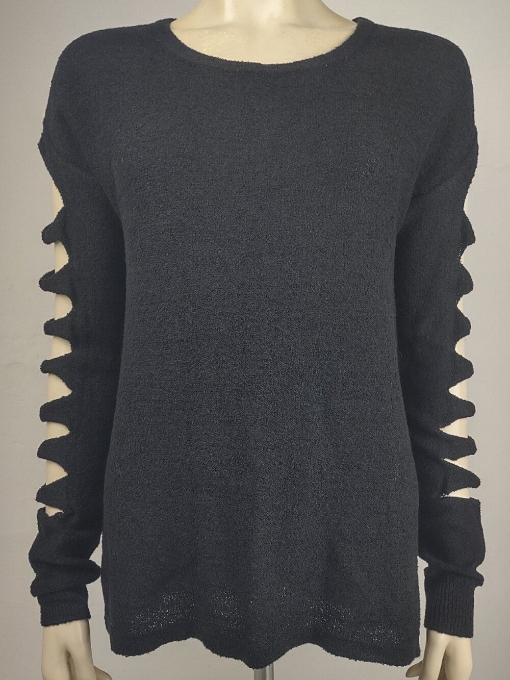 NWT Stitches & Stripes black round neck Slasher Sleeve sweater ladies Small